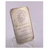 Engelhard One Troy Ounce .999+ Fine Silver Bar