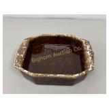 VTG Unique Mirror Brown Drip Casserole Baking Dish