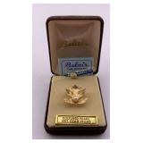 VTG Belair Brooch Pin 14K Gold Filled, Cultured