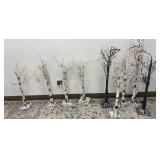 Pre Lit Decorative Trees 9 Pc Lot
