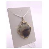 Gold Filled Picture Agate Pendant