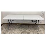 White Fold in Half 6 Ft Folding Table