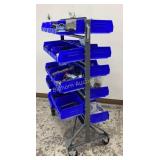 Uline Mobile Stackable Bin Organizer w/ Contents