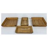 Rustic Wooden Storage Crates 4 Pc Lot