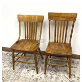 VTG Wooden Chairs 2pc lot