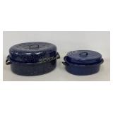 Granite Ware Roaster w/ Lids 2 Pc Lot