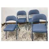 Samsonite Blue Folding Chairs 4 PC Lot