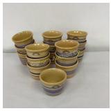 Over & Back Striped Yellow Ware 3ï¿½" Diameter x 2ï¿½"