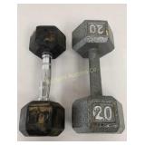 Dumbbells 10Lb & 20Lb 2 Pc L:ot