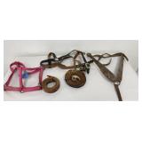 Horse Tack, Breast Collar, Nylon Halter, Black