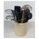 1 Gallon Crock w/ Kitchen Utensils Assortment