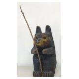 Carved Log Fishing Bear 19" Tall