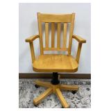 Wooden Office Chair w/ Arms 22" Seat Height