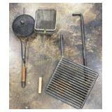 Campfire Grate, Popcorn Poppers 4 Pc Lot
