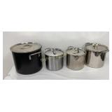 Stockpots w/ Lids Various Sizes 4 Pc Lot