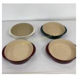 Pampered Chef Stoneware Deep Dish Pans 4 Pc Lot
