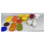 VTG Tupperware Bowls w/ Lids, Condiment Caddy