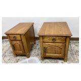 Oak End Tables 2pc lot