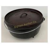 Lodge Cast Iron 14" Footed Dutch Oven w/ Lid 8"