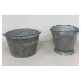 Galvanized Pail & Coal Bucket 2 Pc Lot