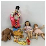 VTG Dolls, Plush Deer 7 PC Lot