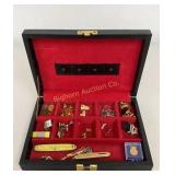 Trinket Jewelry Box w/ Cuff Links, Tie Tacs,