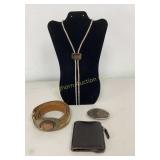Bolo Tie w/ Agate Slide, Duluth Leather Wallet,