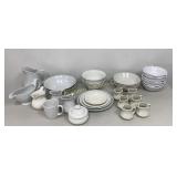 White Dinnerware: Bowls, Gravy Boat, Hall Creamer
