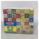 Melissa & Doug Classic Toy ABC-123 Block Set