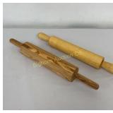 Wooden Rolling Pins 2 Pc Lot
