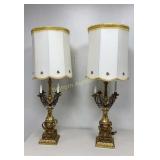 VTG French Gilt Candelabra Table Lamp