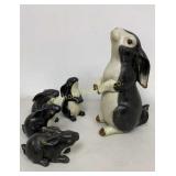 Rabbit & Bunnies Figurines 5 Pc Lot