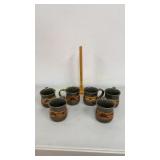 Always AZVL Pottery Wilderness Cups & Wooden Stand
