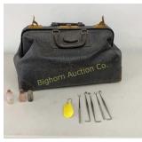 Antique Leather Doctors Bags w/ Contents