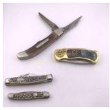 Pocket Knives 4 Pc Lot Various Sizes Styles