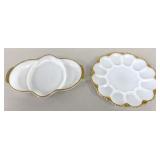 VTG Milk Glass Fire King Divided Relish Dish