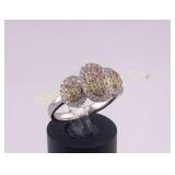 Diamond Ring Size 7.25, 18K White Gold