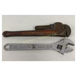 Diamond 12" Adjustable Wrench, 14" Ridgid Pipe