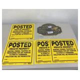 Posted Private Property Signs, Warning 24 Hr Video