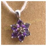 Amethyst Pendant, Sterling Silver