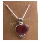 Pendant Red Jasper, Sterling Silver ATI Mexico