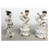 VTG Porcelain Asian 6 1/2" Figurines JAPAN