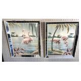 VTG Mid Century Turner Flamingo Lithograph Prints