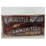 Metal Sign Winchester Rifles & Ammo For Sale Here
