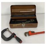 Toolbox w/10" Pipe Wrench, Hart 4" Quick Release