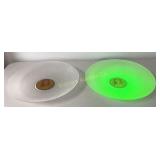 Lalique Style Large Vaseline Glass & Frosted