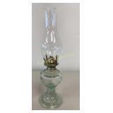 VTG Glass Oil Lamp AN Qing China 13" Tall