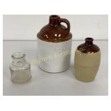 VTG Crock Jugs, Ink Bottle 3 PC Lot