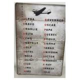 Metal Sign ICAO Phonetic Alphabet