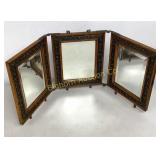 Early 20th Century Triptych Mirror w/ Art Nouveau